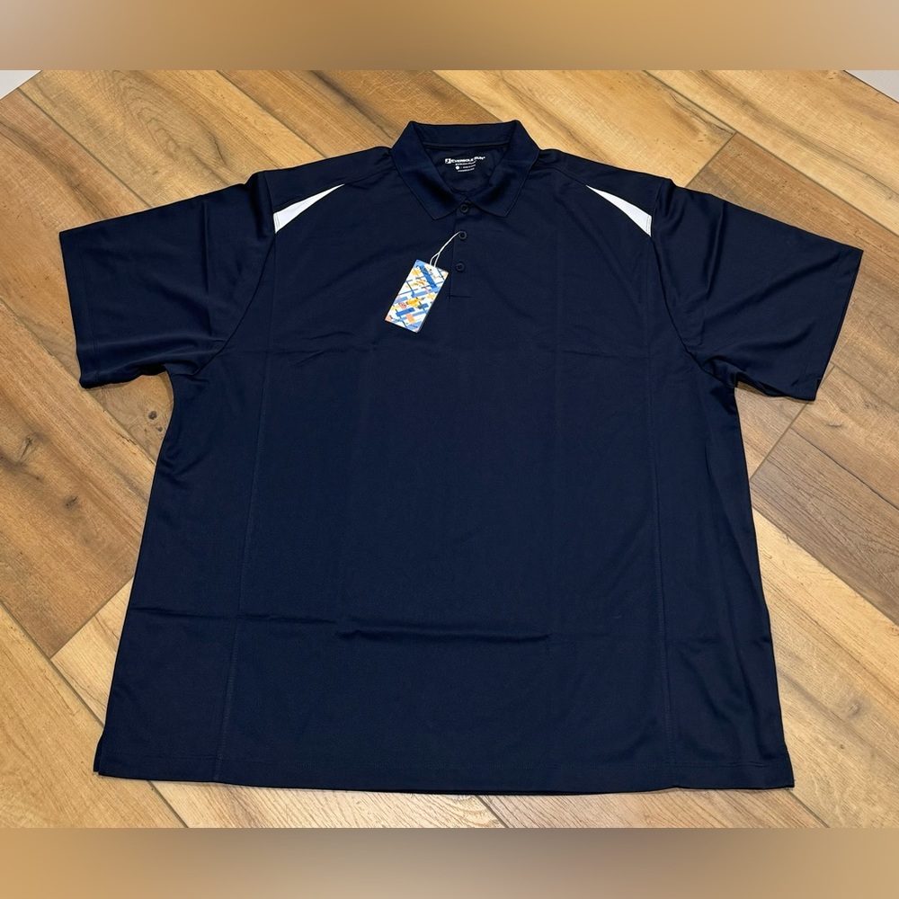 New NWT Eversole Run dri fit Men’s Outdoor Polo Navy Blue size 4XL Collar Shirt